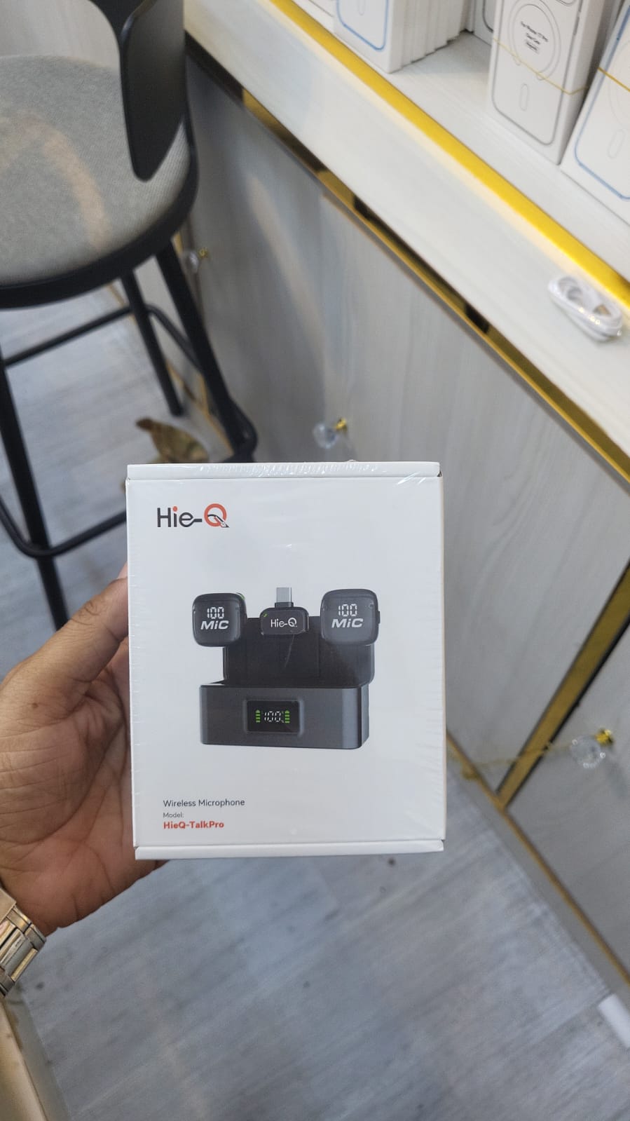 Hie-Q TalkPro Wireless Microphone | Buy in Dubai UAE | Dual Mic | USB-C | Digital Display | for Phones &amp; Content Creators