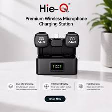 Hie-Q TalkPro Wireless Microphone | Buy in Dubai UAE | Dual Mic | USB-C | Digital Display | for Phones &amp; Content Creators