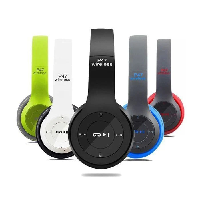P47 Wireless Headphones | Buy in Dubai UAE | Over-Ear Bluetooth 5.0 | Foldable | Built-in Mic | AUX &amp; SD Card